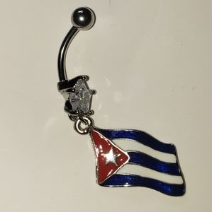 Cuban Flag belly ring
